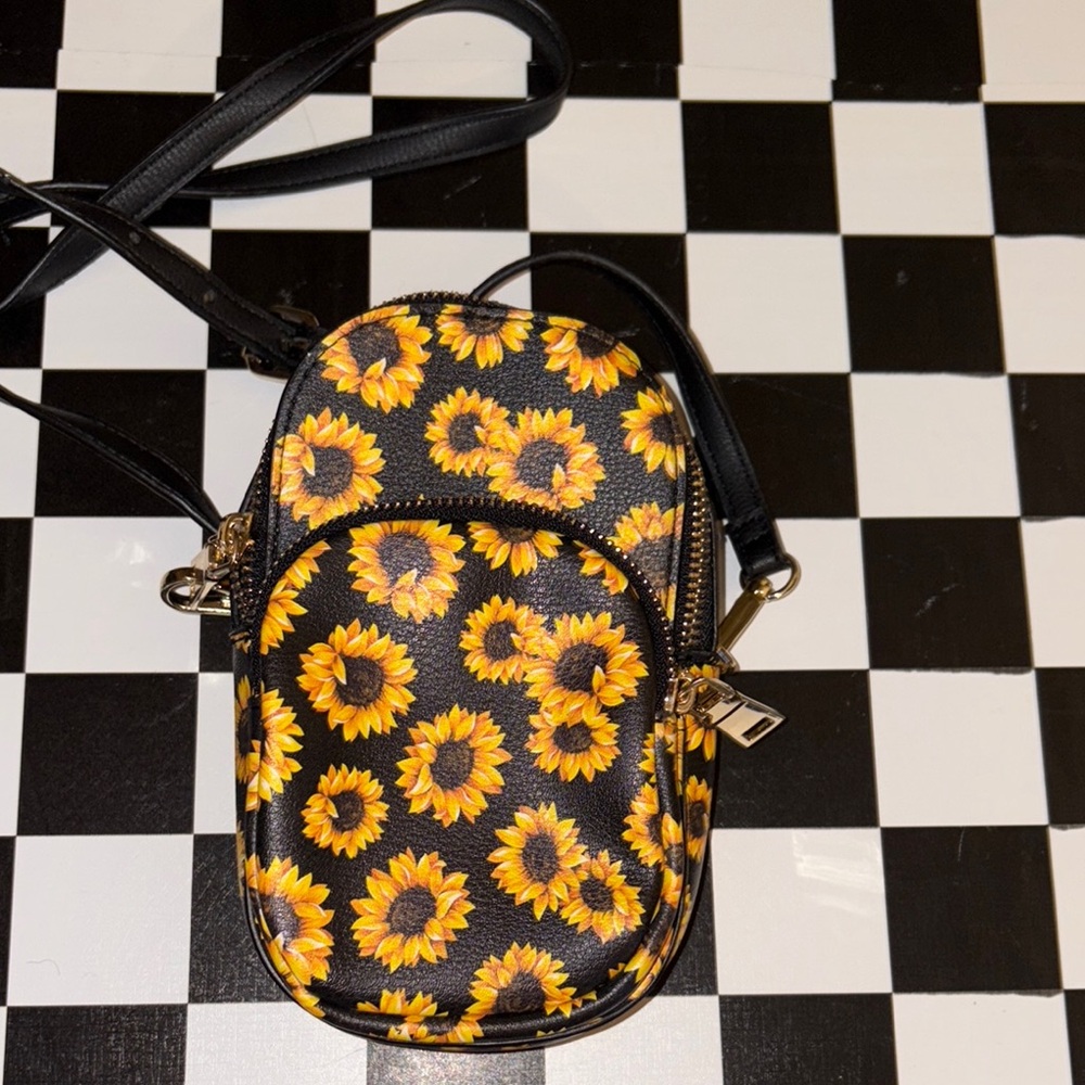 Sunflower Print Crossbody Bag